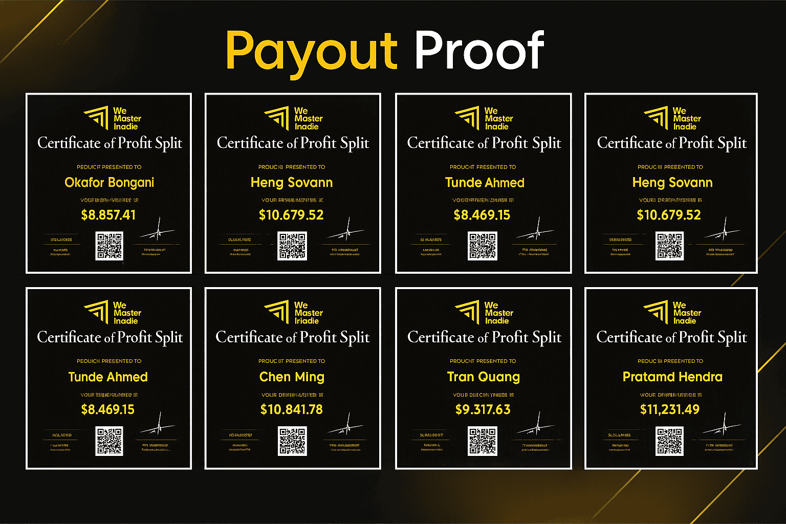 WemasterTrade payout proof