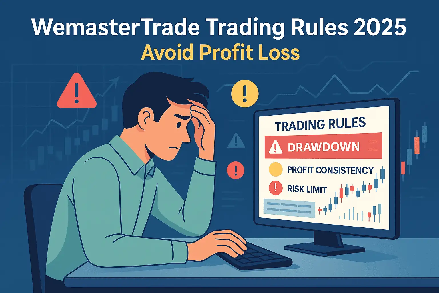 Trader reviewing WemasterTrade trading rules to avoid losing profits in 2025